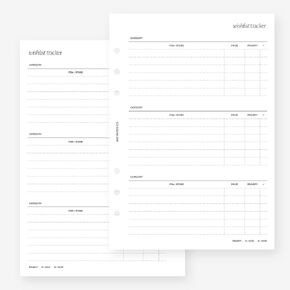 A5 قائمة أمنيات تعقب المخطط إدراج جدول أعمال أجندة Filofax A5 ، Kikki K كبير ، LV GM بحجم 6 جدول أعمال ، 5.8 × 8.3