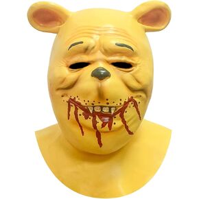 Winnie Blood and Honey Mask Killer Pooh Full Head Head Helmet Horror Movie Bear Headgear Scary Clown Mask Halloween