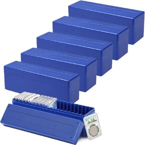 6 Pcs Blue Coin Slab Storage Box with 20 Slot, Plastic Coin Storage Cases Set for 120 Coin Slabs, Coin Holder Organizer Boxes Compatible with PCGS NGC PMGab Coin Holders(Include Boxes Only)