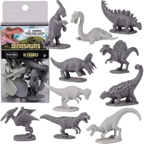 SCS Direct Direced Duals Mini Dinosaur Action Action Playet 10 PC Collection - التماثيل الحيوانية المنحوتة الفريدة لفضلات الحفلات ، ديوراما ، ديكورات وأكثر من ذلك!