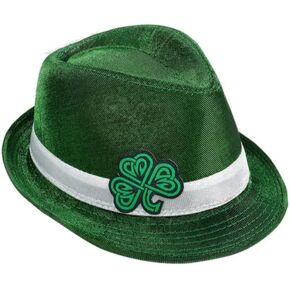 شركة Dreidel Green Plaid/Celic Shamrock St. Patrick's Day Party ، Hat Fedora Hat ، وملحقات الأزياء ، وصالح الحفلات