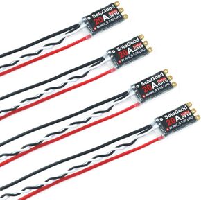 SoloGood 4Pcs 20A ESC BLHeli_S Brushless Electronic Speed Controller 2-5S LiPo Support D-Shot Oneshot for FPV Drones Quadcopters & Multicopter