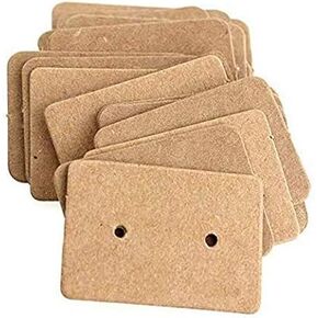 LASSUM 100 Pcs Kraft Paper Earring Display Cards Blank Ear Studs Jewelry Display Cards,1.37"x 0.98"