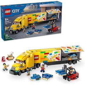LEGO City Yellow Delivery Truck Toy, Comes with a Semitruck Model, Forklift and 4 Minifigures for Pretend Play, Fun Birthday Gift Idea for Kids' 8 Years Old and Up, 60440