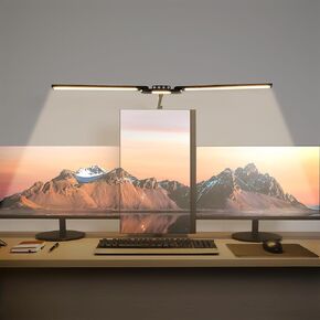 مصباح مكتب LED ، مضاد للعيون مع نظارات حظر الضوء الأزرق المشمولة ، 3000K-6500K مع المشبك ، ذراع أرجوحة على طراز المهندس المعماري ، شاشة واسعة من ضوء الكمبيوتر للمكتب المنزلي