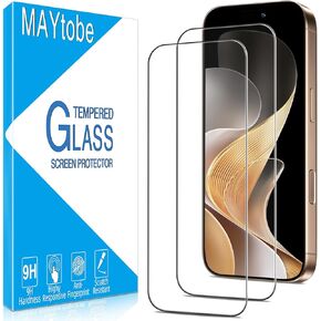 MAYtobe [2-Pack Designed for iPhone 16 Pro Screen Protector Tempered Glass, 9H Hardness, Anti Scratch, Easy to Install
