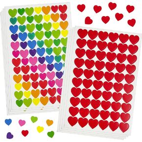 2040 PCS Red Heart Shape Stickers, Colorful Love Labels Self Adhesive Stickers for Invitation Seals, Party, Gift Packaging, DIY Arts Crafts Decoration.