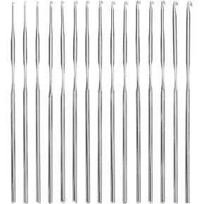 PATIKIL Crochet Hooks Set, 15 Pcs Stainless Steel Crochet Hook Set Ergonomic Knitting Hook Kit Needles for Crochet Yarn Craft Hands Beginning DIY Supplies, Silver