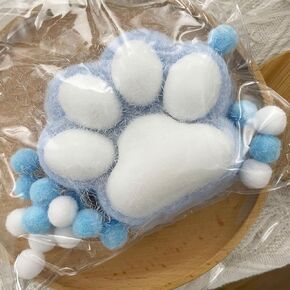 ألعاب الضغط السيليكون الكبير المصنوعة يدويًا لتخفيف الإجهاد ، 5 بوصات x-large sizecat paw giant paw squishy sensory for anxiety & riveal (White)