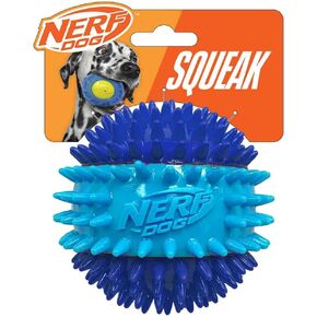 Nerf Dog 3.7in TPR 3 -part spike spike spike dog toy - الأزرق الداكن/الأزرق الفاتح