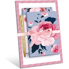 Spakon 4 قطع حزمة Notepad مع قلم للنساء Pretty Pink STENTRYARY GIFTS 3 أجهزة الكمبيوتر المحمولة و Golden Pen Journal Noteboor
