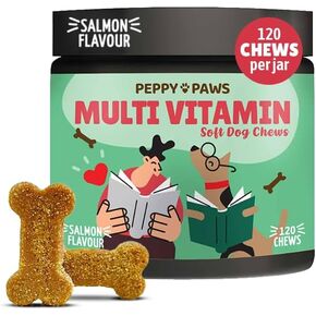 Multivitamin Dog 120 Soft Chews - Omega 3 | فيتامين BS | فيتامين ج | CoQ10 | MSM Glucosamine Chondroitin | صحة القلب | غير GMO | كل طبيعية | 100 ٪ الأصلي