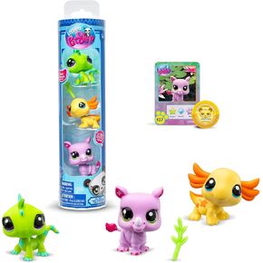 Littlest Pet Shop, LPS Wild Vibe BF00557 3 Pack Mobiled Headed Pets, Generation 7, Pets, #35 to #42, for Ages 4+ Years, Multi-Colour