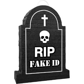 RIP FAPE ID Pinata ، أحجار أعياد الميلاد الحادية والعشرون Piñata ديكورات عيد الميلاد الحادية والعشرين للرجال والنساء الرعب تحت عنوان هدية عيد الميلاد الحادي والعشرين Small Pinata Birthday Party Supplies (15 × 11.4x2.76in)