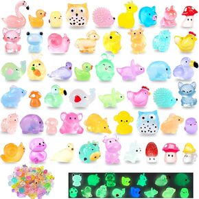 120PCS Luminous Mini Animals Glow in The Dark, 43 Style Tiny Resin Animals for Prank Garden Micro Landscape Dollhouse Decor Craft