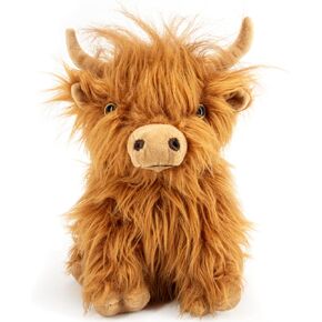 Highland Cow Stuffed Animal Toy - Brown Stuffed Animal Highland Cow Gift for Girls and Kids