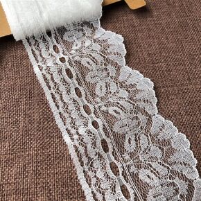 3 Inches Wide White Lace Ribbon, Lace Trim Ribbon for Sewing, Decorating, Floral Designing and Crafts (3581 white)