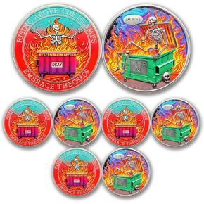 16PCS Ultimate State State Upster Fire Challenge Coin - ملحقات مكتب مضحكة للعمل - الدعم العاطفي هدية الرمز المميز - اللوازم المكتبية المضحكة - هدايا ملهمة للرجال أصدقاء للرجال