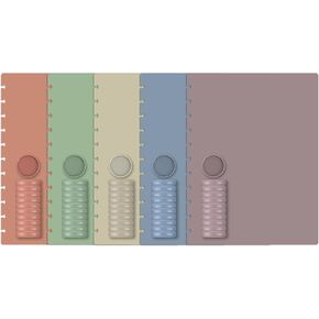 GISGFIM 5 SET DISSBOUND COVERTIVE و DISC SET 8.5 × 11.75 بوصة بوصة بولي مع إكسسوارات دفاتر ديسكوبية للرسومات لموسيقى المكتب المدرسي (لون المعكرون) in Kuwait