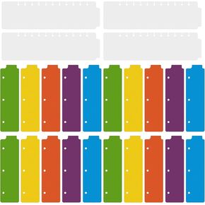 Framendino ، 24 Pack 3 Snap-in Plastic Lockmark Dividers for Ring Binder 6 Colors