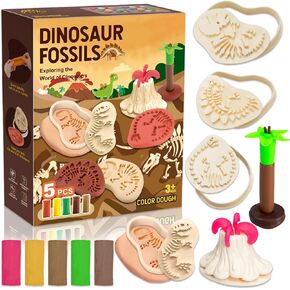 DoodleDoo Modeling Clay for Kids Toddlers Art Clay Kit 5 Colors Plasticine with Tools Color Dough Tool Set Colored Soft Sculpting Clay Toys Gifts for Age 3 4 5 6 7 8+ Children(Planet)