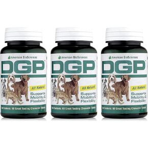 DGP 3 عبوات ، مكملات مفصل طبيعية للكلاب - دعم مشترك مع الكركم ، مستخلص Boswellia والمزيد - تأثير سريع لدعم التنقل الفوري - 180 أقراص الحيوانات الأليفة القابلة للمضغ