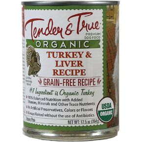 Tender & True 854012 Organic Turkey & Liver Recipe 12.5 Oz Canned Dog Food (Case Of 12), One Size