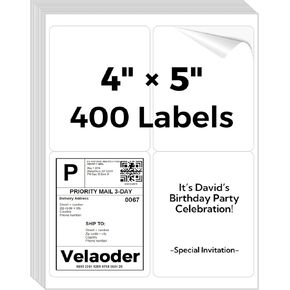 8.5" x 5.5" Self Adhesive Shipping Labels for Inkjet & Laser Printer, 100 Sheets Printable Sticker Printer Paper, Half Sheet Matte Sticker Paper (2 Shipping Label/Sheet)