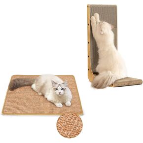 Fukumaru Cat Scratcher L Shape & Sisal Cat Scratch Fasts