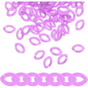 uxcell 200Pcs Acrylic Chain Linking Rings, Link Connectors Open Link Rings, Plastic C-Clip Hooks for DIY Purse Eyeglass Jewelry Making Chain, Pink