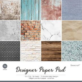 خمر خشبي الطوب الرخام 12x12 SCRABBOOKING CARDSTOCK ورقة زخرفية لصنع البطاقة خلفية اوريغامي مزخرفة سكافرا سكراب الدفت