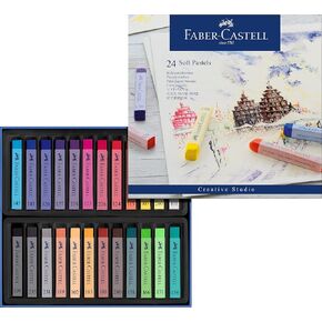 Faber-Castell 128324 Goldfaber Studio Soft Pastel Chalks Pack من 24 لونًا متنوعًا