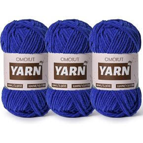 خيوط الكروشيه Chenille الفخمة - خيوط الطفل للكروشيه لينة - خيوط مخملية الحياكة للبطانيات الحرف - خيوط أميجورومي رقيق 100 جرام / 131YD (مصفر)
