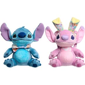 ما عليك سوى تشغيل Disney Stitch Easter Small Plush 2-Pack و Schitch بحجم 7 بوصات وحيوانات محشوة بالملاك ، والمواد الناعمة ، ولعب الأطفال للأعمار 2.