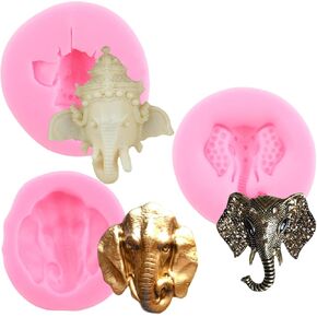 Mujiang 3d Lion Head Mouldant Silicone Moulds to Cake Chocument Candy Clay Soap Candle Set من 3