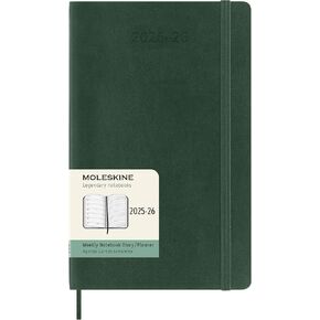 Moleskine Classic 18 Month 2025-2026 Weekly Planner, Soft Cover, Large (5" x 8.25"), Myrtle Green, 208 pages
