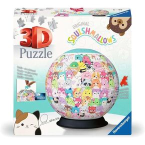Ravensburger 3D Puzzle Ball Squishmlows - 11583 كرة لغز مصنوعة من قطع ثلاثية الأبعاد - فكرة هدية للبالغين والأطفال من 6 سنوات