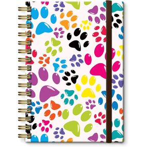 Spiral Journal Notebook, A5 Cute Notebooks for Women Men, College Ruled Hardcover Notebook for Work & Note Taking, 60 Pages Double-Wire Journals for Writing White Sunflowers