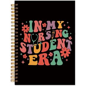 SNNDER Nursing Student Gifts Notebook, Student Nurse Gifts, Nurse Graduation Gifts, Nurses Week Day Gifts, Nurse Appreciation Gifts, in My Nursing Student Era Hardcover Spiral Notebook 5.5x8.3 Inch