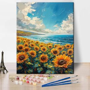 Rebotipy Succulent Paint by Numbers for Adults Beginners Kits Watercolor Succulent Plant DIY Oil Painting Kit Green Succulent Picture Canvas Craft for Home Wall Decor Gift 16x20 Inch Without Frame