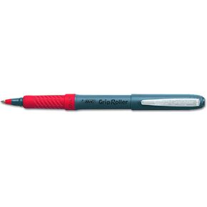 BIC Roller Glide Grip Rollerball Pen, Extra Fine Point (0.5mm), Red, 12-Count