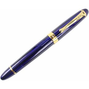 Gullor Jinhao 450 Rollerball Pen مع حلقة ذهبية - الأزرق الداكن