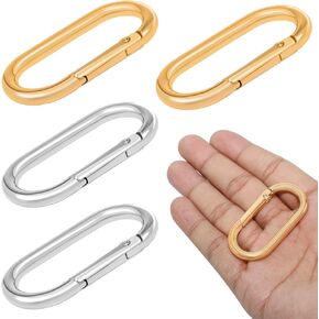 مجموعة مقطع 4 PCS ، 1.96 "x0.96" مقطع مفاتيح حلقة بيضاوية ، خطاف مفتاح ثقيل للمحفظة ، حلقات Carabiner ذات الصلابة العالية للمفاتيح ، حقائب الظهر ، الحرف اليدوية DIY ، أصحاب المفاتيح الأنيقة الأنيقة.