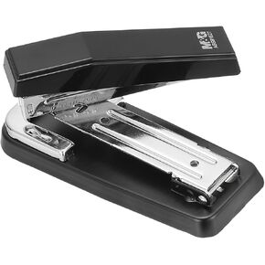 PATIKIL M&G Desktop Stapler, 25-50 Sheet Capacity, 360 Degree Rotation, Black