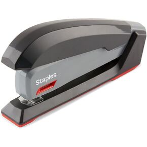 Staples One-Touch Desktop Stapler, 20 Sheet Capacity, Gray/Black/Red, 2/Pack (ST44425/44425VS)