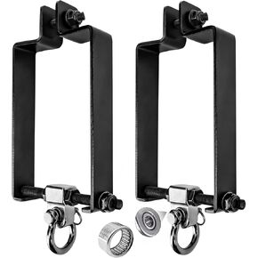 شماعات التأرجح الثقيلة مع 180 ° Snap Hooks إكسسوارات Swingset Metal Swings مجموعة قوسين أجهزة مرفقات Swingset مجموعات خشبية الشرفة في الهواء الطلق في الهواء الطلق (أسود من 2pcs)