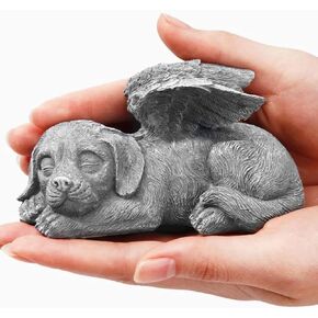 Tatebiting 4.7 "Dog Angel Pet Memorial Grave Marker Thribute تمثال راتنج نوم لتماثيل الكلاب التماثيل للحيوانات الأليفة هدايا الفجيعة النائمة الكلب الشرف للحيوانات الأليفة العزيزة