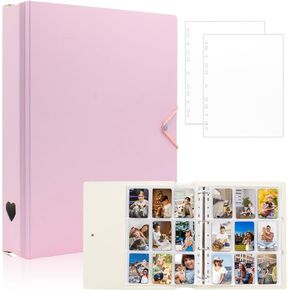 A4 A4 Trading Card Binder with 25 pages 9 Pocket Card ، 4 Ring Card Collector Cover Cover blastic with buckle لتنظيم بطاقة Kpop PhotoCard (الأرجواني)