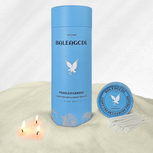 Unscented Light Green Pearled Candle 18oz Luxury Sand Candle Granulated Wax - 30 Cotton Wicks – Wax for Candle Making Decorative Candles Smooth and Clean Burning Lasts up to 120 Hours in Saudi Arabia