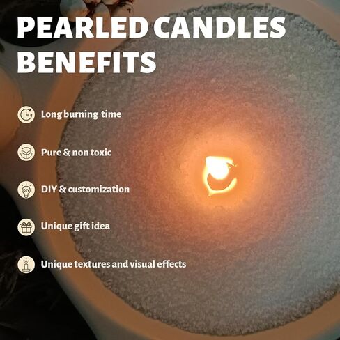 Unscented Light Green Pearled Candle 18oz Luxury Sand Candle Granulated Wax - 30 Cotton Wicks – Wax for Candle Making Decorative Candles Smooth and Clean Burning Lasts up to 120 Hours in Saudi Arabia